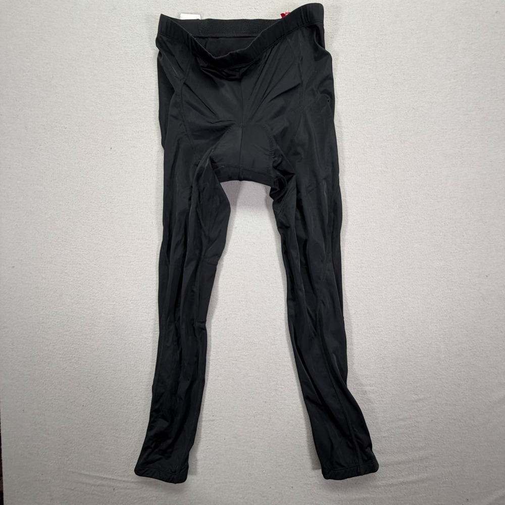 Rion Mens Cycling Tights Slim Fit Black Padded Reflective Zippers 2XL